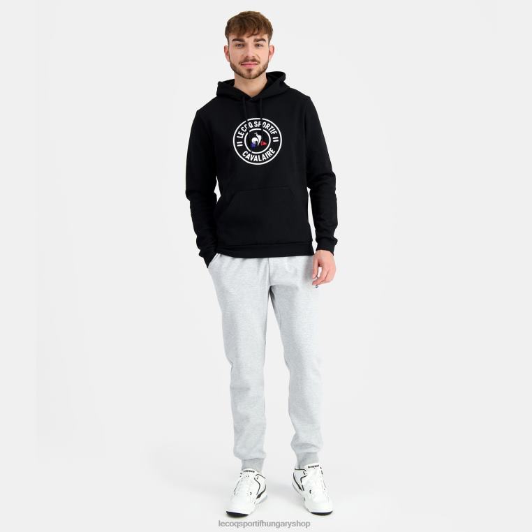 ruházat férfiak Le Coq Sportif kapucnis pulóver fekete 846V45