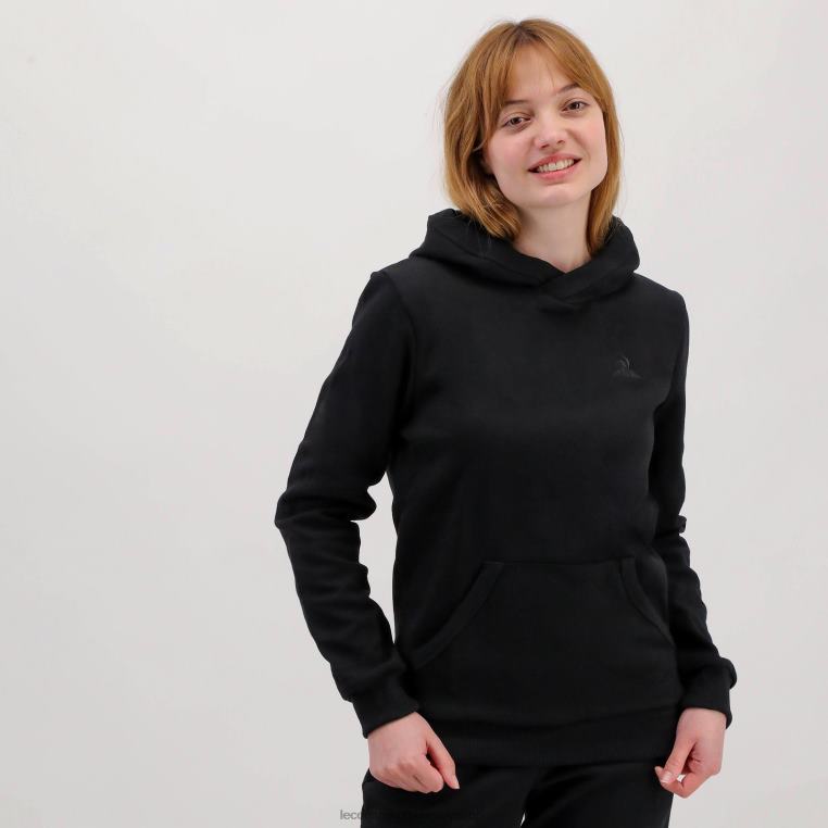 ruházat férfiak Le Coq Sportif kapucnis pulóver fekete 846V493