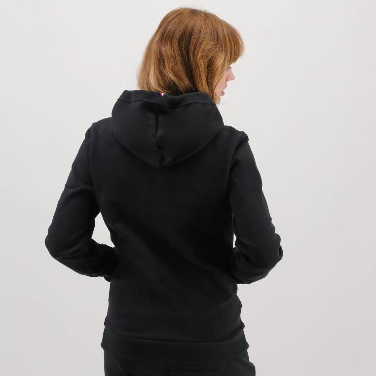 ruházat férfiak Le Coq Sportif kapucnis pulóver fekete 846V493