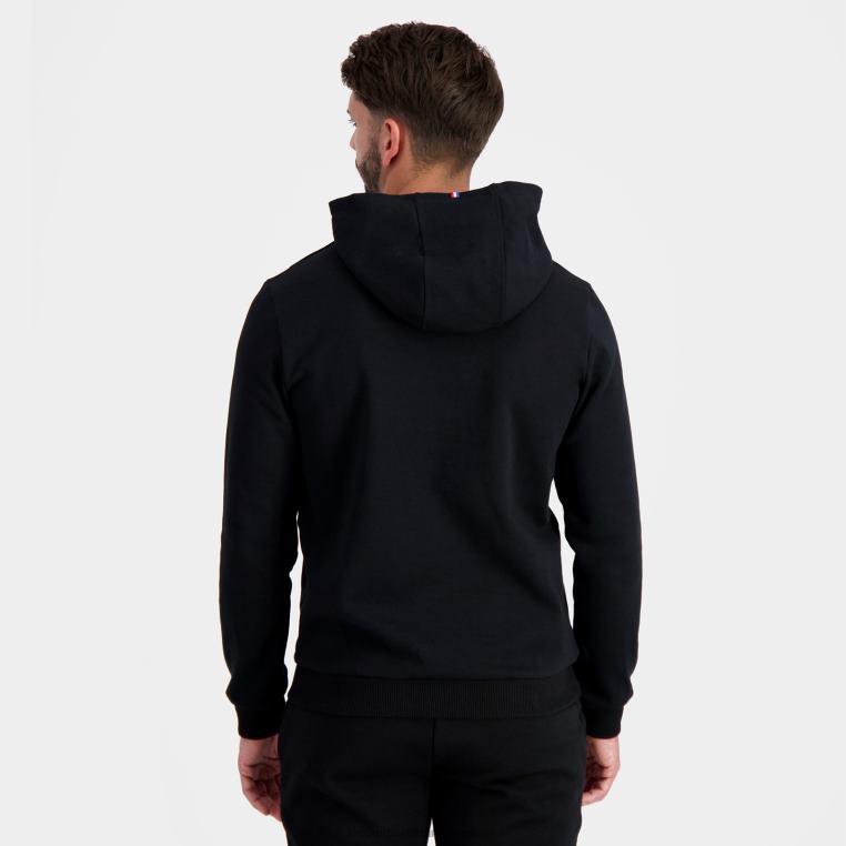 ruházat férfiak Le Coq Sportif kapucnis pulóver fekete 846V7