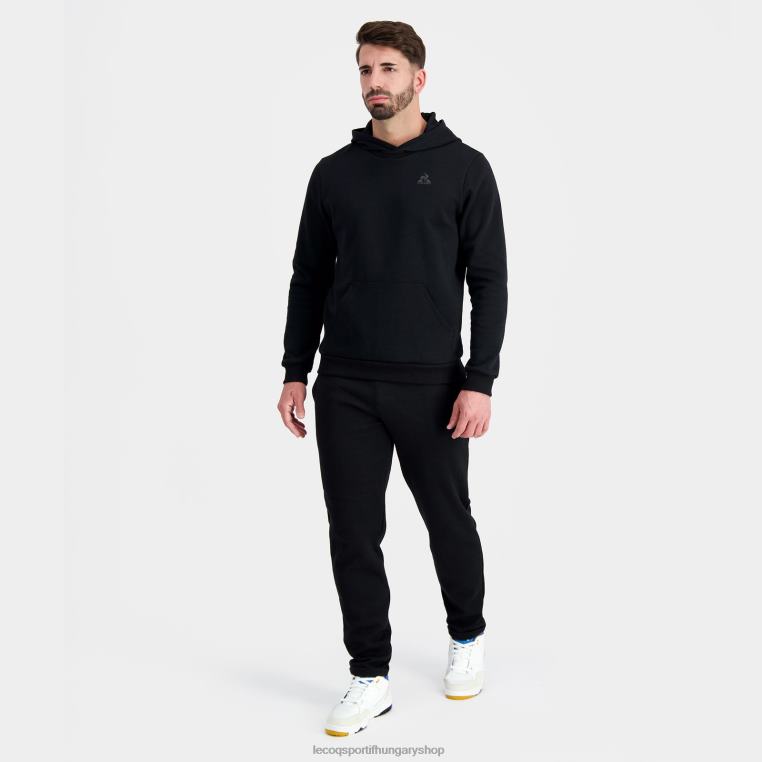 ruházat férfiak Le Coq Sportif kapucnis pulóver fekete 846V7