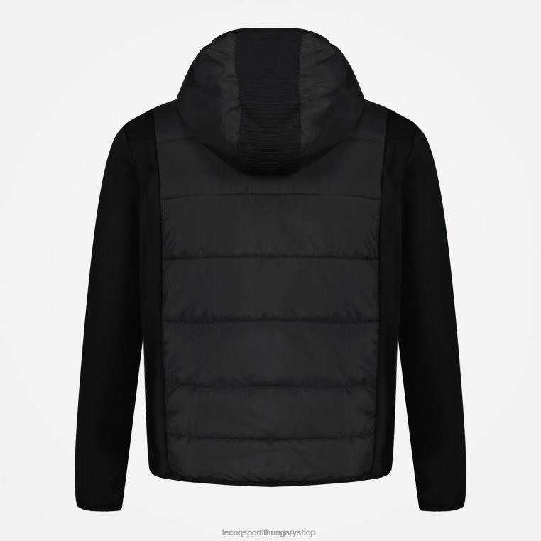 ruházat férfiak Le Coq Sportif kapucnis pulóver fekete cipzárral 846V450