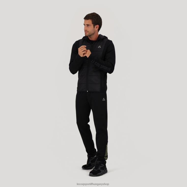 ruházat férfiak Le Coq Sportif kapucnis pulóver fekete cipzárral 846V450