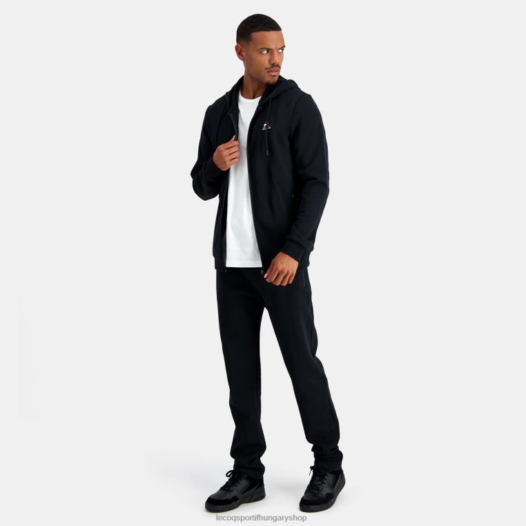ruházat férfiak Le Coq Sportif kapucnis pulóver fekete cipzárral 846V48