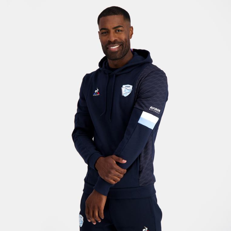 ruházat férfiak Le Coq Sportif kapucnis pulóver kék 846V29