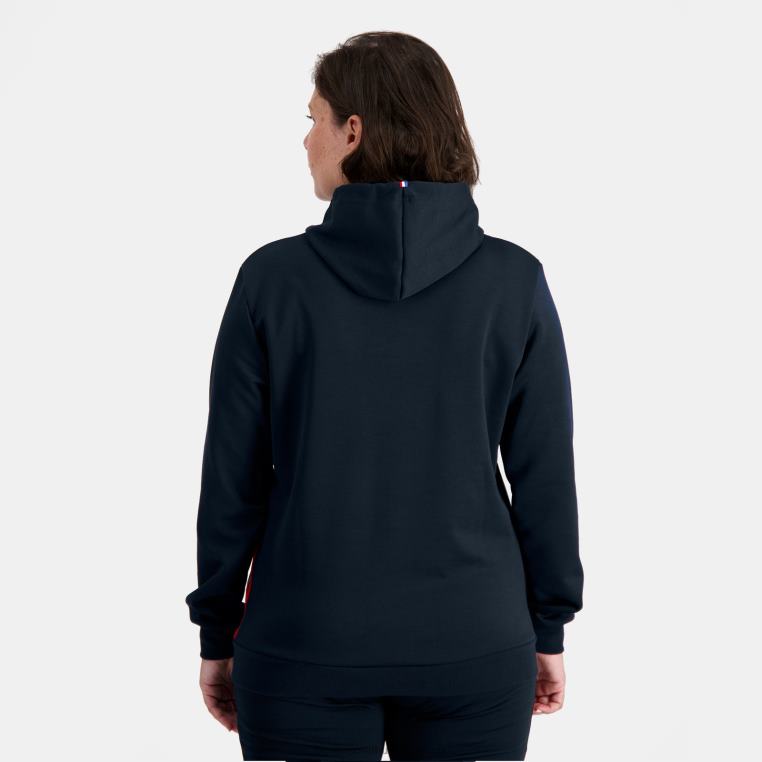 ruházat férfiak Le Coq Sportif kapucnis pulóver kék 846V4