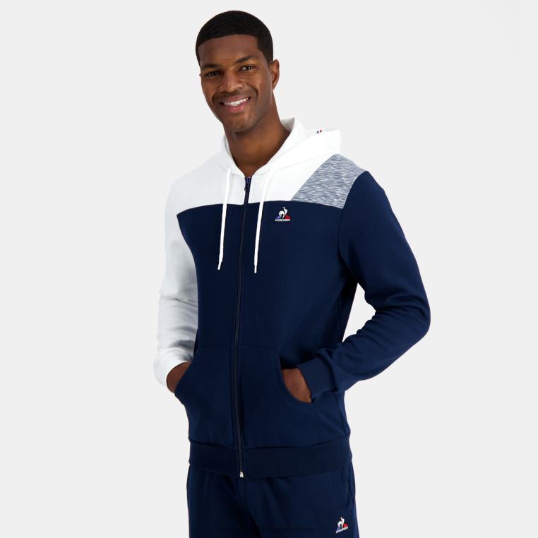 ruházat férfiak Le Coq Sportif kapucnis pulóver kék cipzárral 846V22