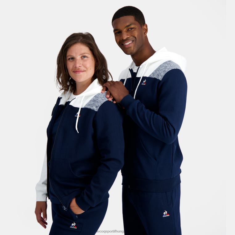 ruházat férfiak Le Coq Sportif kapucnis pulóver kék cipzárral 846V22