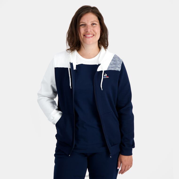 ruházat férfiak Le Coq Sportif kapucnis pulóver kék cipzárral 846V22