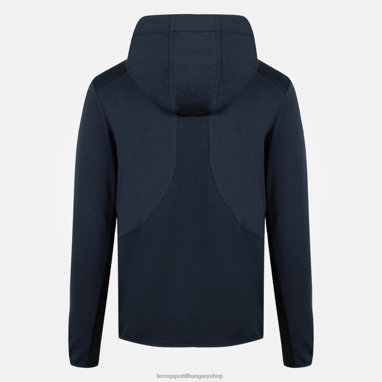 ruházat férfiak Le Coq Sportif kapucnis pulóver kék cipzárral 846V490