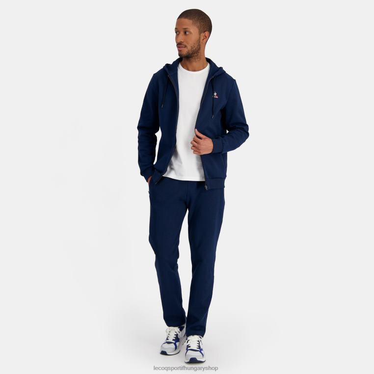 ruházat férfiak Le Coq Sportif kapucnis pulóver kék cipzárral 846V49