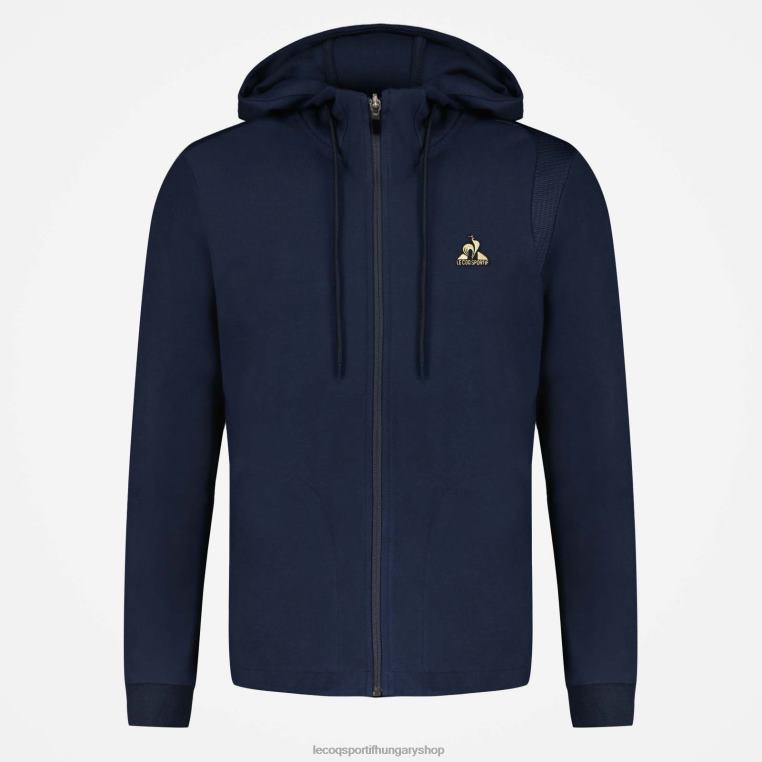 ruházat férfiak Le Coq Sportif kapucnis pulóver kék cipzárral 846V69