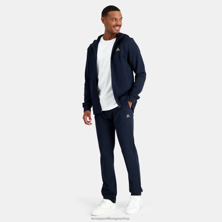 ruházat férfiak Le Coq Sportif kapucnis pulóver kék cipzárral 846V69