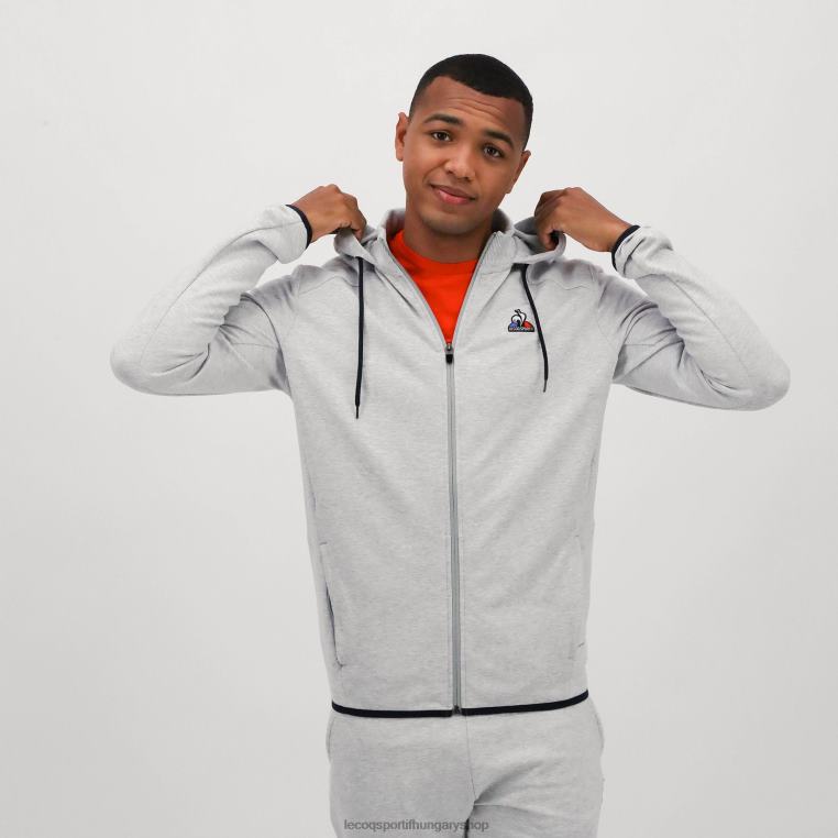 ruházat férfiak Le Coq Sportif kapucnis pulóver szürke cipzárral 846V485