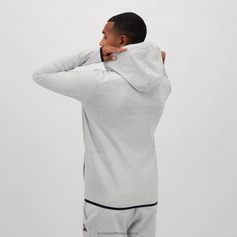 ruházat férfiak Le Coq Sportif kapucnis pulóver szürke cipzárral 846V485