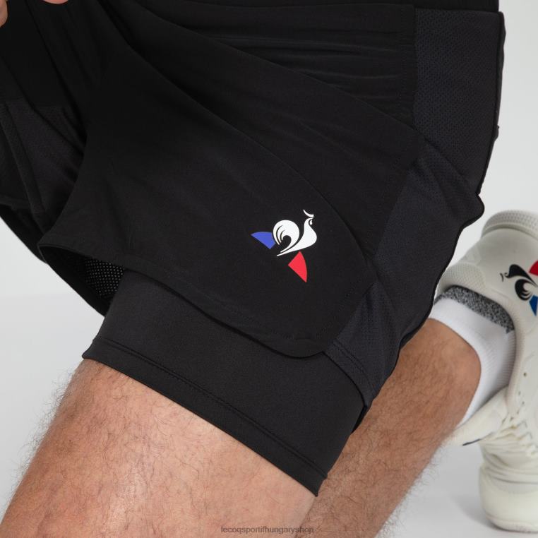 ruházat férfiak Le Coq Sportif rövidnadrág fekete 846V511
