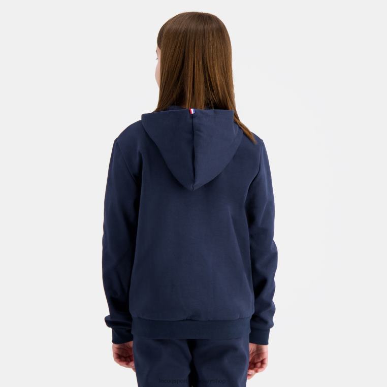 ruházat gyermekek Le Coq Sportif kapucnis pulóver kék cipzárral 846V398