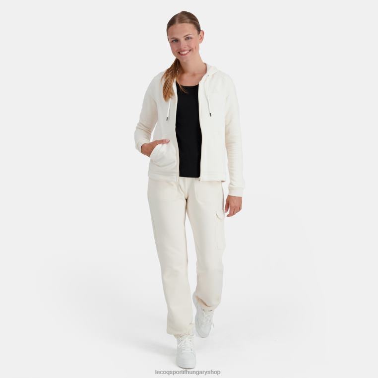 ruházat nők Le Coq Sportif fehér kapucnis pulóver cipzárral 846V309